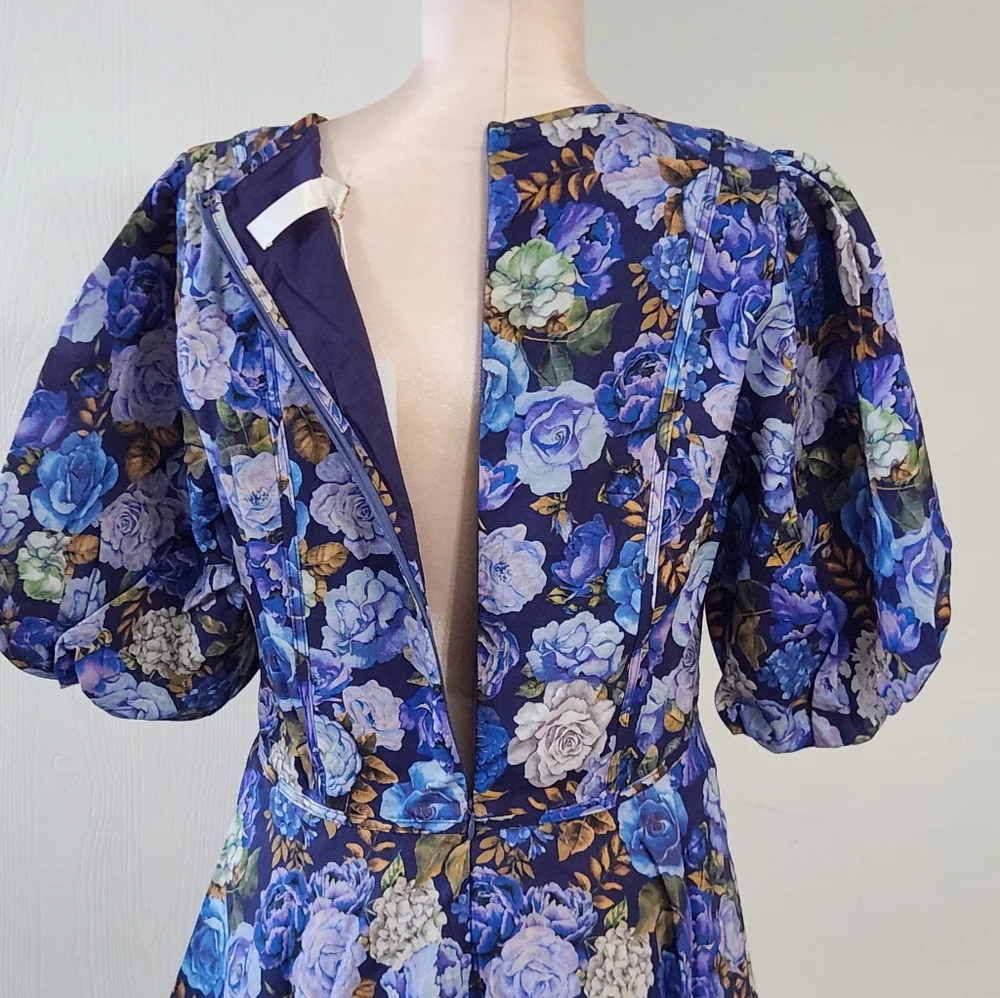 New!Rachel Parcell V-Neck Puff Sleeve Mini Dress - Picture 7 of 14